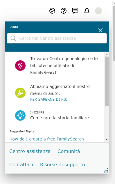 Come trovare aiuto su FamilySearch