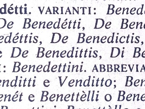 Genealogia del cognome Venditti