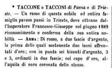 Famiglie illustri Taccone - Tacconi 